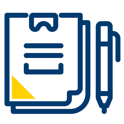 icon representing documents and pen